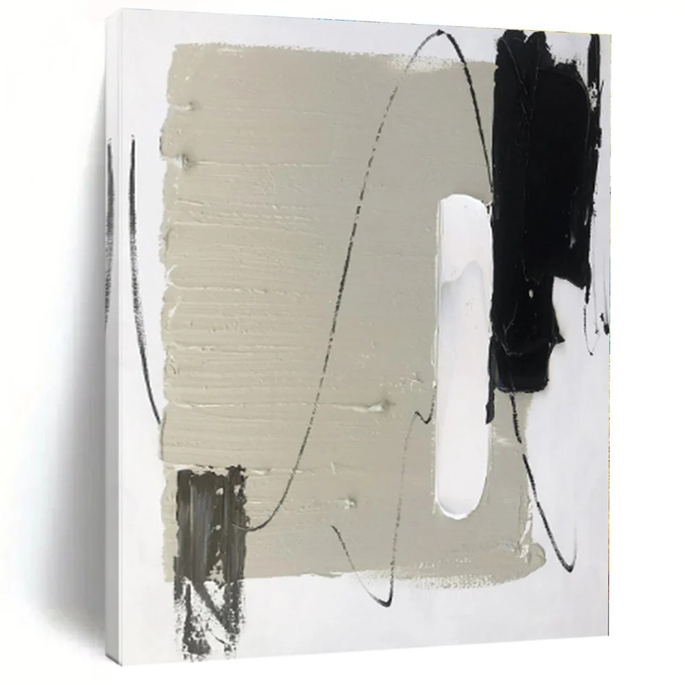Gray Original Hand-painted Urban Bold Abstract Wall Art I7GOX